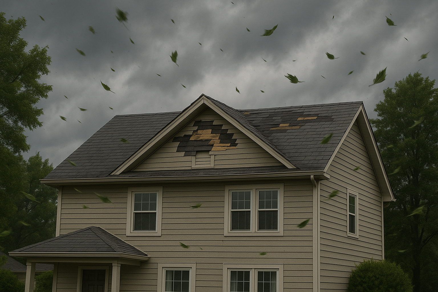 Storm Damage To Roof in West Chester, Ohio