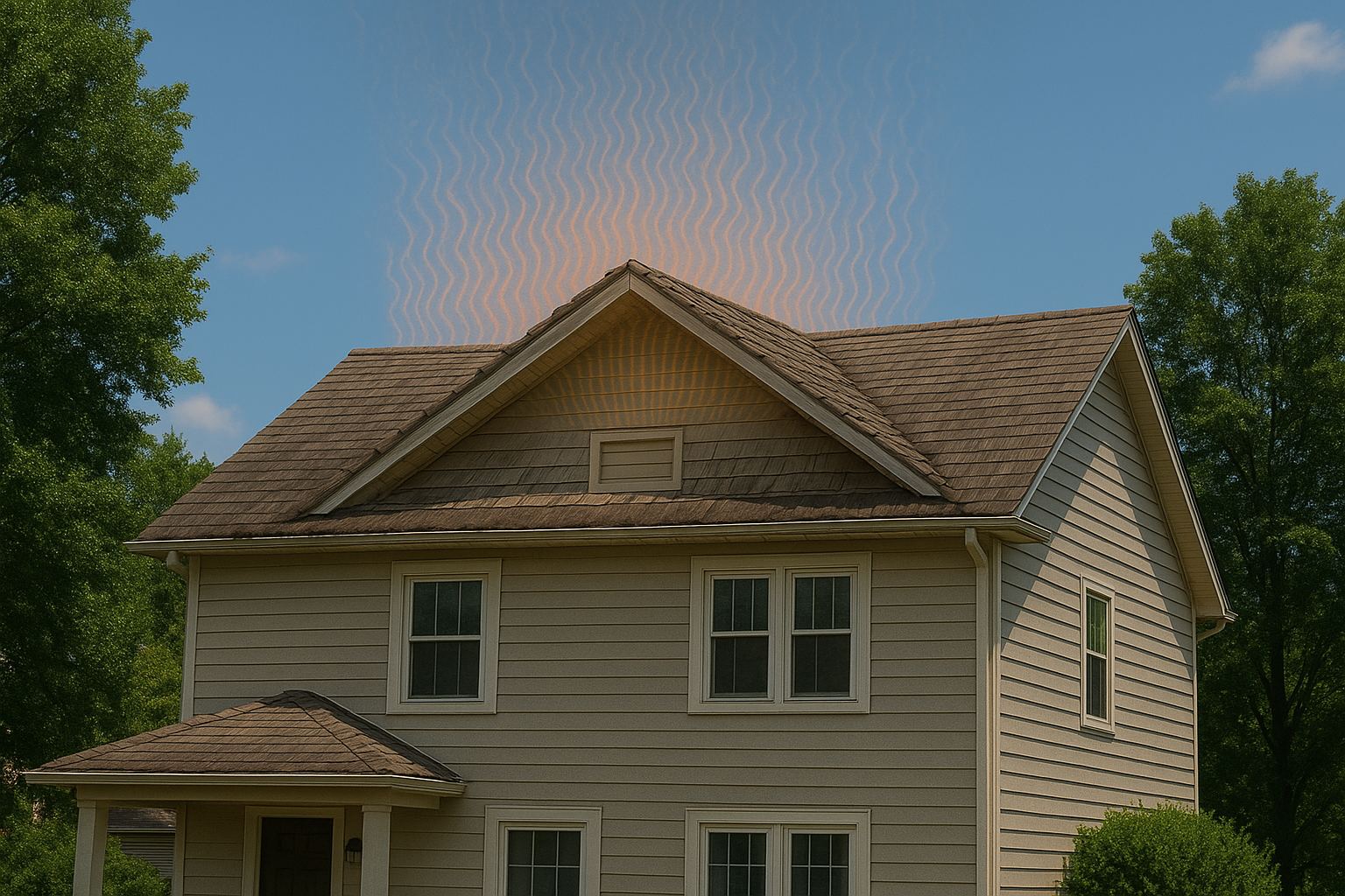 heat radiating from attic in summer